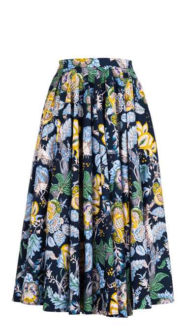 Abelia Skirt Midi Length Cotton Stretch (Darts Hill Garden)