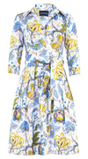 Audrey Dress #1 Shirt Collar 3/4 Sleeve Regular Length Cotton Stretch (Darts Hill Garden)