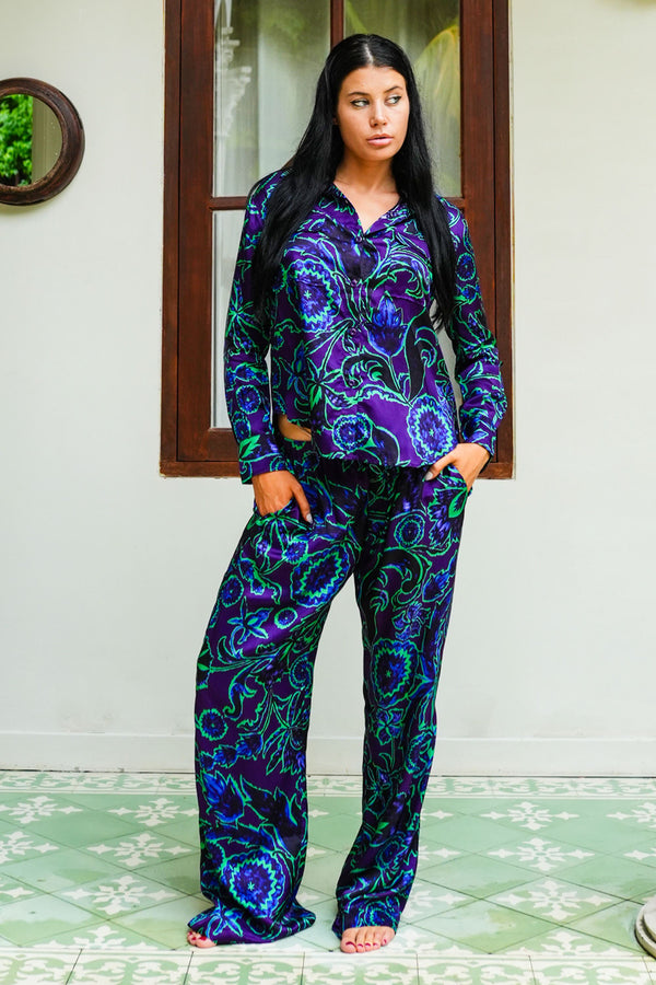 Sydney Shirt Long Sleeve & Sydney Pants Silk Twill (Deco Velvet)