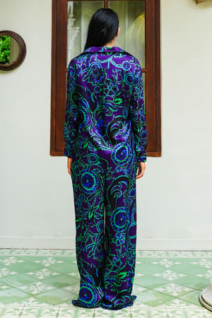 Sydney Shirt Long Sleeve & Sydney Pants Silk Twill (Deco Velvet)