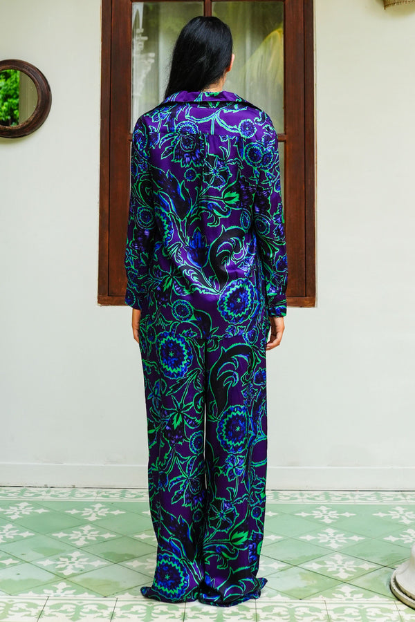 Sydney Shirt Long Sleeve & Sydney Pants Silk Twill (Deco Velvet)