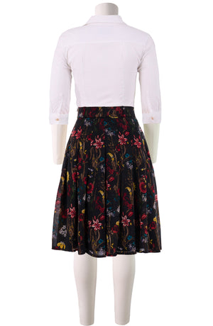 Zeller Skirt Regular Length Wool (Delanica Flower) - Black