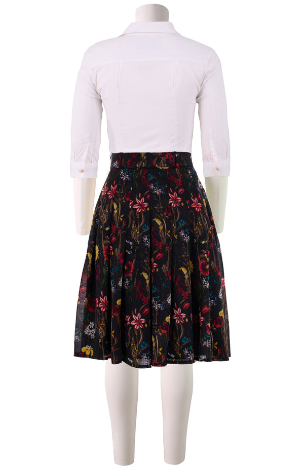 Zeller Skirt Regular Length Wool (Delanica Flower) - Black