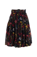 Zeller Skirt Regular Length Wool (Delanica Flower) - Black