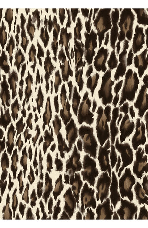 Audrey Dress #1 Shirt Collar 3/4 Sleeve Long Length Cotton Stretch (Dior Leopard Dark)