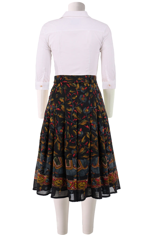 Zeller Skirt Long Length Wool (Dupattas Elephant) - Black