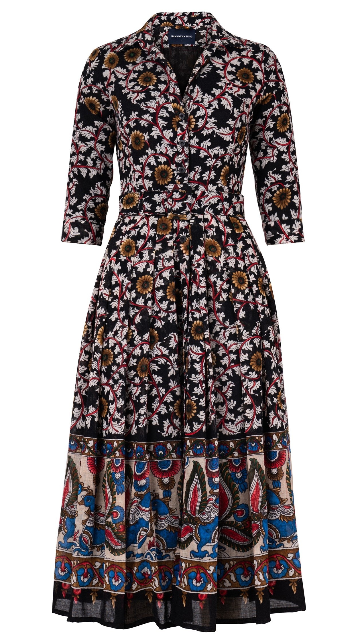witchery black maxi dress Audrey Dress #4 Shirt Collar 3/4 Sleeve Midi Plus Length Wool (Dupatta