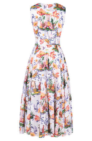 Aster Dress Crew Neck Sleeveless Midi Plus Length Cotton Musola (East Moon White)