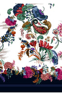 Aster Dress Shirt Collar 3/4 Sleeve Midi Plus Length Cotton Musola (Eastern Paisley Flower)