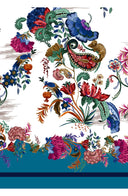 Aster Dress Shirt Collar 3/4 Sleeve Midi Plus Length Cotton Musola (Eastern Paisley Flower)