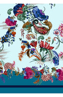 Aster Dress Shirt Collar 3/4 Sleeve Midi Plus Length Cotton Musola (Eastern Paisley Flower)