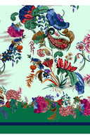 Aster Dress Shirt Collar 3/4 Sleeve Midi Plus Length Cotton Musola (Eastern Paisley Flower)