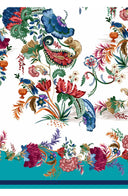 Audrey Dress #2 Shirt Collar 3/4 Sleeve Long Length Cotton Stretch (Eastern Paisley Flower)