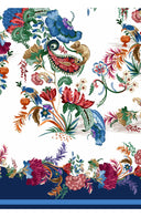 Audrey Dress #2 Shirt Collar 3/4 Sleeve Long Length Cotton Stretch (Eastern Paisley Flower)