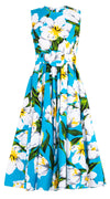Abelia Dress Crew Neck Sleeveless Midi Length Cotton Stretch (Emperor Tulip Bright)