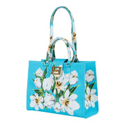 Audrey Tote_Medium_Emperor Tulip Bright_Aqua