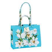 Audrey Tote_Medium_Emperor Tulip Bright_Aqua