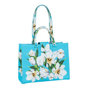 Audrey Tote_Medium_Emperor Tulip Bright_Aqua