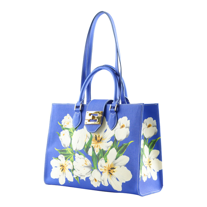 Audrey Tote_Medium_Emperor Tulip Bright_Blue