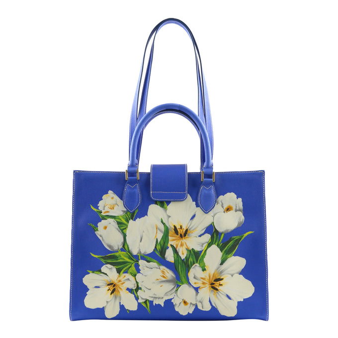 Audrey Tote_Medium_Emperor Tulip Bright_Blue