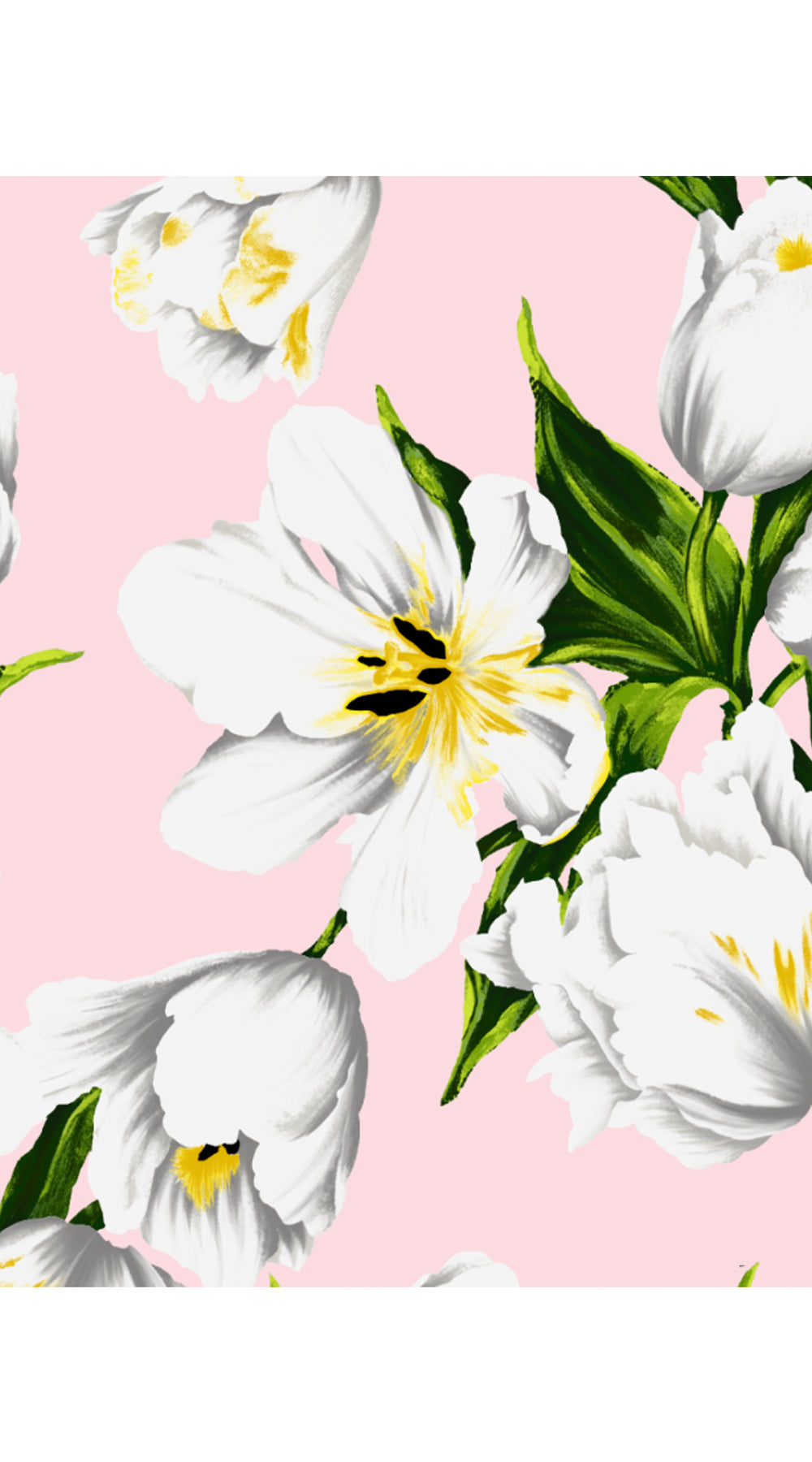 April Dress V Neck 3/4 Sleeve Long Length Cotton Stretch (Emperor Tulip Pastel)