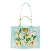 Audrey Tote_Medium_Emperor Tulip Pastel_Soft Aqua