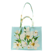 Audrey Tote_Medium_Emperor Tulip Pastel_Soft Aqua