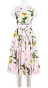 Aster Dress Crew Neck Sleeveless Midi Length Cotton Musola (Emperor Tulip Pastel)