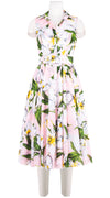 Aster Dress Shirt Collar Sleeveless Midi Length Cotton Musola (Emperor Tulip Pastel)