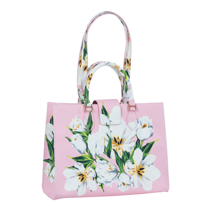 Audrey Tote_Medium_Emperor Tulip Pastel_Soft Pink