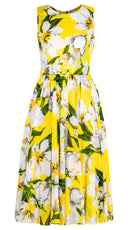 Aster Dress Crew Neck Sleeveless Midi Length Musola (Emperor Tulip Bright) @XS-XXL