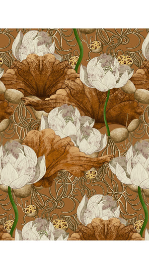 Aster Dress Shirt Collar 3/4 Sleeve Midi Length Poliamide Taffta (Ethereal Botanic)