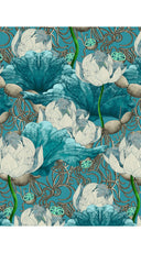 Aster Dress Shirt Collar 3/4 Sleeve Midi Length Poliamide Taffta (Ethereal Botanic)