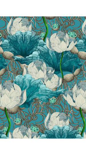 Aster Dress Shirt Collar 3/4 Sleeve Midi Length Poliamide Taffta (Ethereal Botanic)