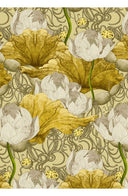 Terry Dress Shirt Collar 3/4 Sleeve Midi Plus Length Poliamide Taffta (Ethereal Botanic)