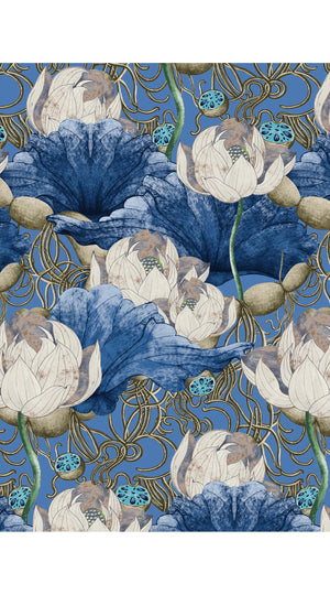 Aster Dress Shirt Collar 3/4 Sleeve Midi Length Poliamide Taffta (Ethereal Botanic)