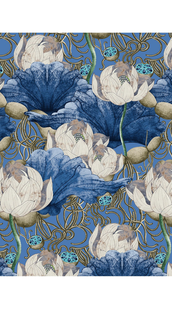 Aster Dress Shirt Collar 3/4 Sleeve Midi Length Poliamide Taffta (Ethereal Botanic)