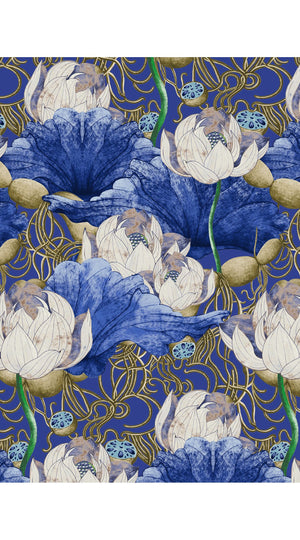 Aster Dress Shirt Collar 3/4 Sleeve Midi Length Poliamide Taffta (Ethereal Botanic)