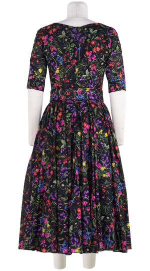 Aster Dress Round Neck 1/2 Sleeve Midi Length Cotton Musola (Fairy Tail Flower)