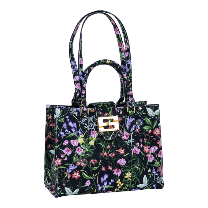 Audrey Tote_Medium_Fairy Tail Flower_Black