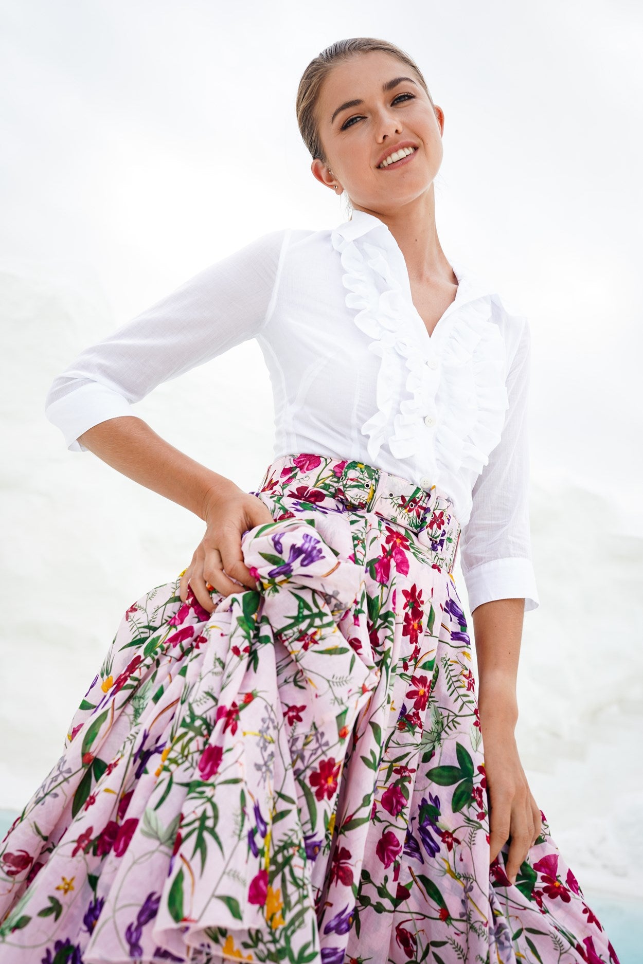 ワンピース SAMANTHA SUNG Women Long Skirts EDENDRESS34SIVORY White Skirts