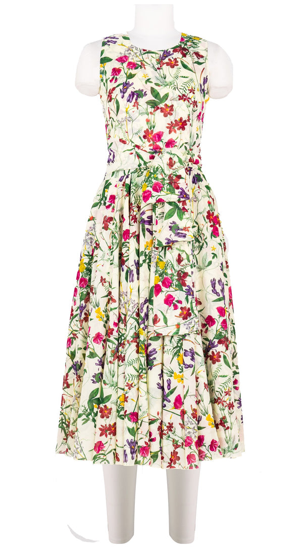 Aster Dress Crew Neck Sleeveless Midi Length Cotton Musola (Fairy Tail Flower)