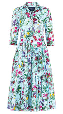 Aster Dress Shirt Collar 3/4 Sleeve Midi Length Musola (Fairy Tail Flower)