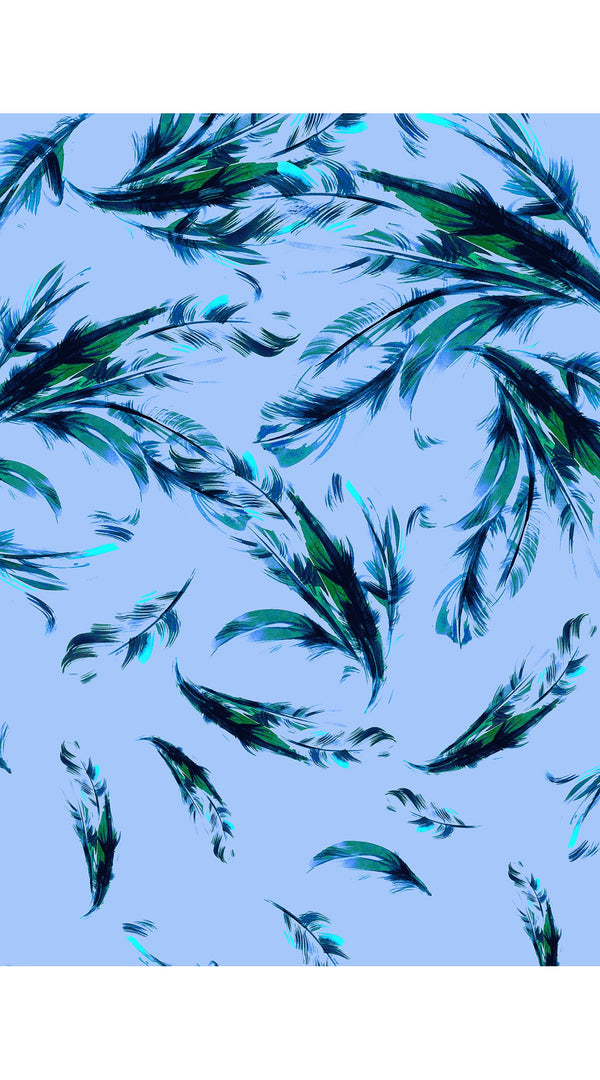 Claire Dress Shirt Collar Cap Sleeve Regular Length Cotton Stretch (Feather Cascade Multi)