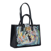 Audrey Tote_Medium_Feather Fancy_Black