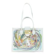 Audrey Tote_Medium_Feather Fancy_White