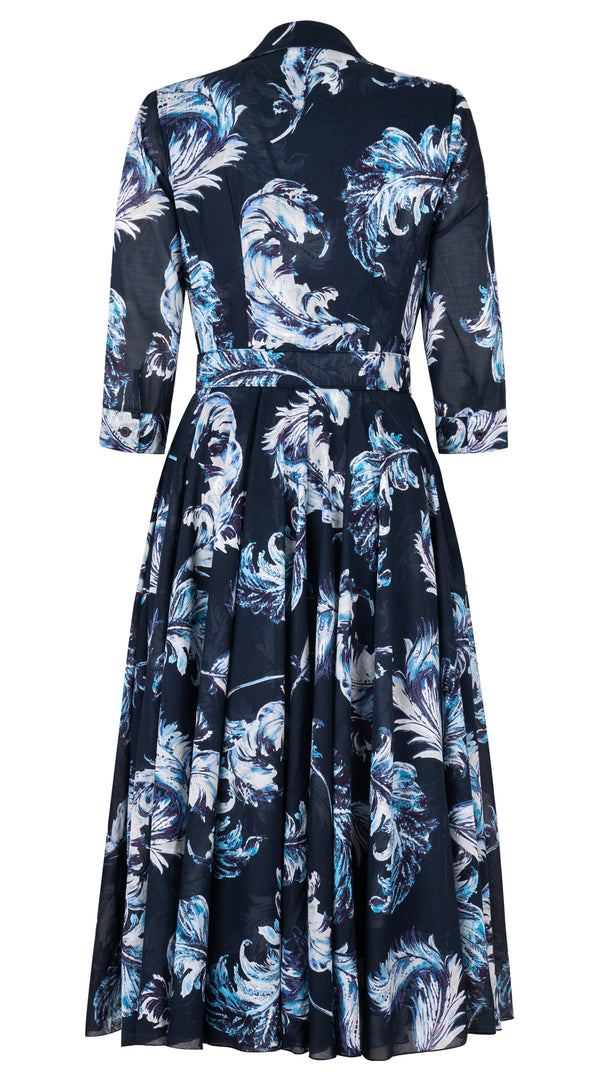 Aster Dress Shirt Collar 3/4 Sleeve Midi Length Musola (Feather Lightness) @2