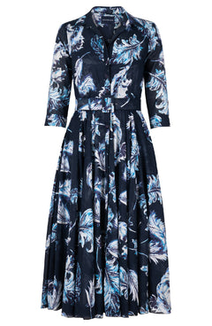 Aster Dress Shirt Collar 3/4 Sleeve Midi Length Musola (Feather Lightness) @2