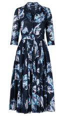 Aster Dress Shirt Collar 3/4 Sleeve Midi Length Musola (Feather Lightness) @2