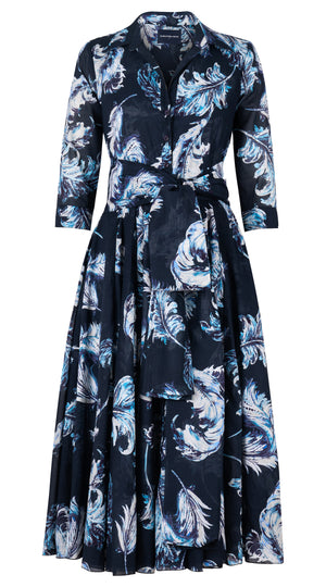 Aster Dress Shirt Collar 3/4 Sleeve Midi Length Musola (Feather Lightness) @2